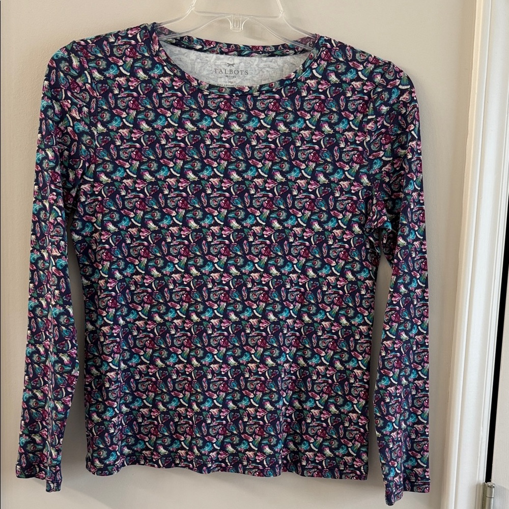 Talbots Floral Multicolor Long Sleeve Top